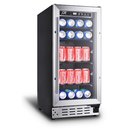 Spt 12 oz 92 Can Under Counter Beverage Cooler, Black BC-92USA